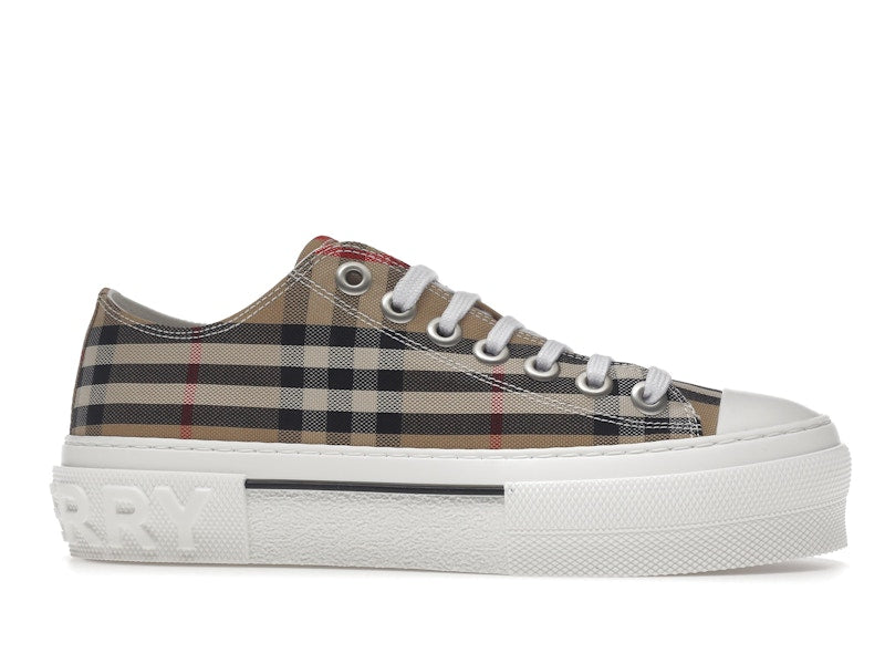 Burberry Vintage Check Cotton Sneakers Archive Beige White (Women's)