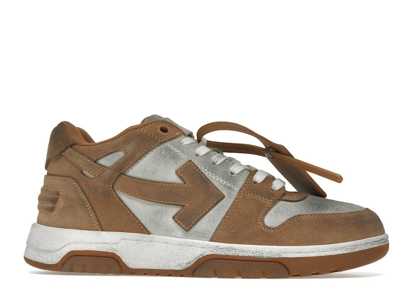 OFF-WHITE Out Of Office "OOO" Low Tops Distressed Brown White