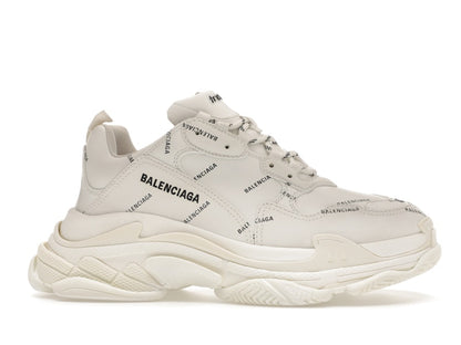 Balenciaga Triple S Allover Logo White
