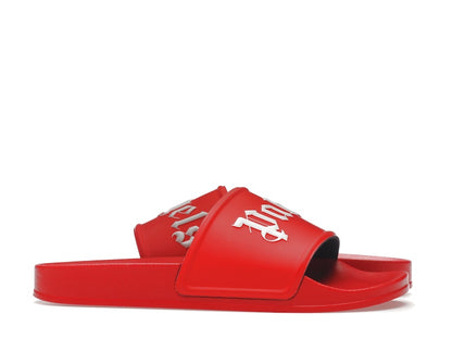 Palm Angels Pool Slides Red White