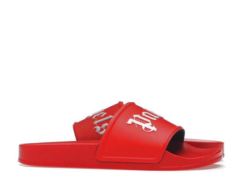 Palm Angels Pool Slides Red White