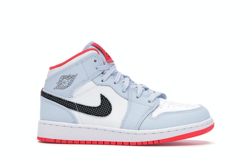 Jordan 1 Mid Half Blue Polka Dot Swoosh (GS)