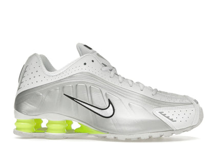 Nike Shox R4 White Metallic Silver Volt (Women's)