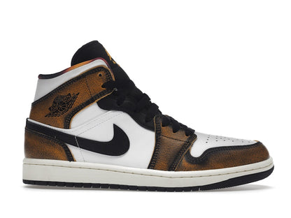 Jordan 1 Mid SE Orange Wear Away