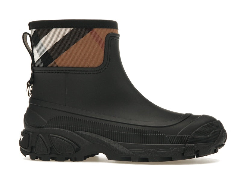 Burberry House Check Rain Boots Black Archive Beige (Women's)
