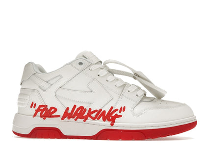 OFF-WHITE Out Of Office OOO Low Tops White Red