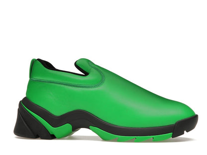 Bottega Veneta Lagoon Low Top Leather Sneaker Black Green