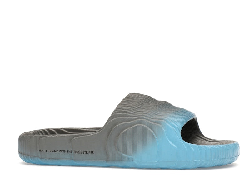 adidas Adilette 22 Slides Grey Semi Blue Burst Mel Core Black