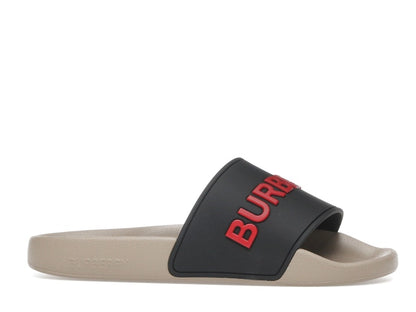 Burberry Embossed Logo Slide Black Red Tan (Women's)