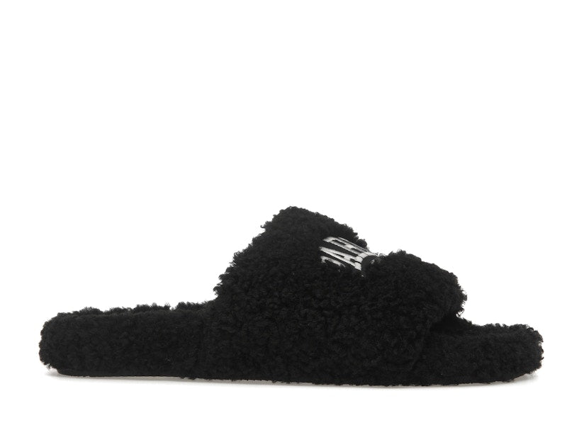 Balenciaga Paris Furry Slide Black