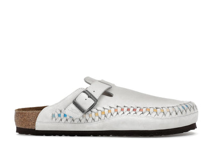 Birkenstock Boston Braided Suede Kith Antique White Tie Dye