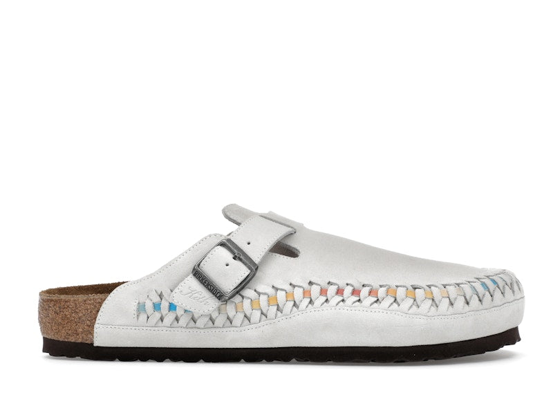 Birkenstock Boston Braided Suede Kith Antique White Tie Dye