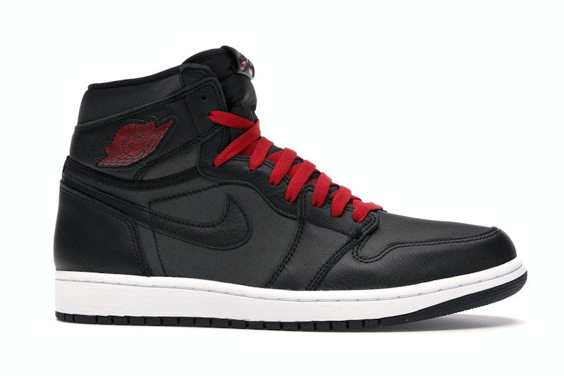 Jordan 1 Retro High Black Satin Gym Red