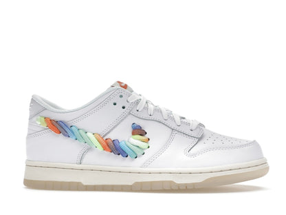 Nike Dunk Low SE Rainbow Lace Swoosh White (GS)