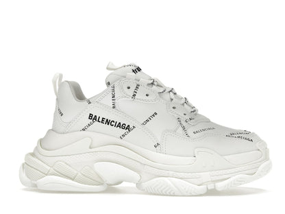 Balenciaga Triple S Allover Logo White (Women's)