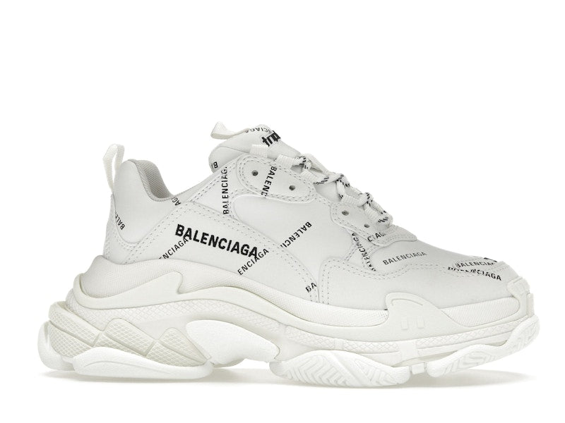 Balenciaga Triple S Allover Logo White (Women's)