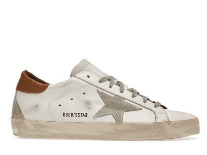 Golden Goose Super-Star White Vacchetta Tan Grey Suede Patch