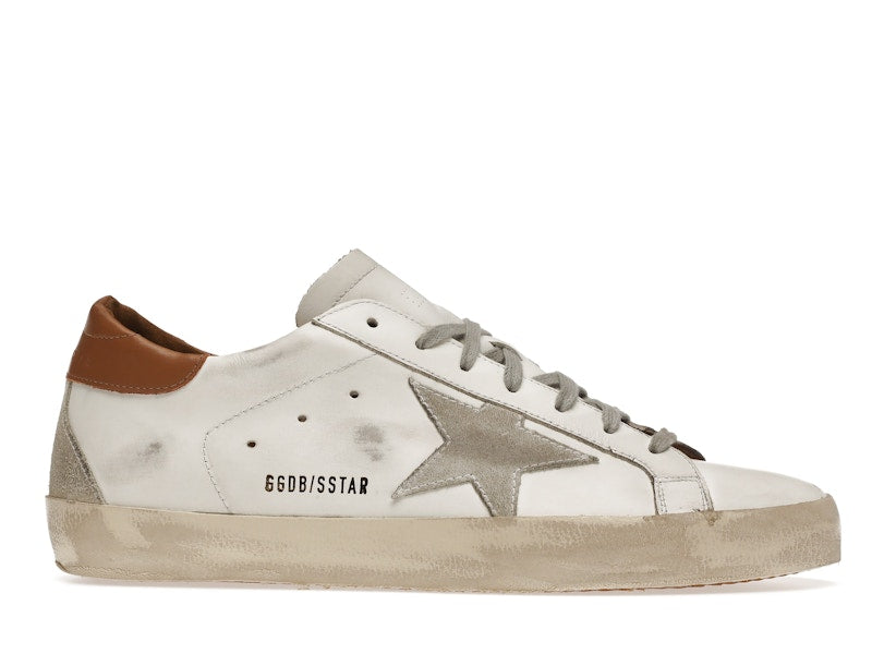 Golden Goose Super-Star White Vacchetta Tan Grey Suede Patch