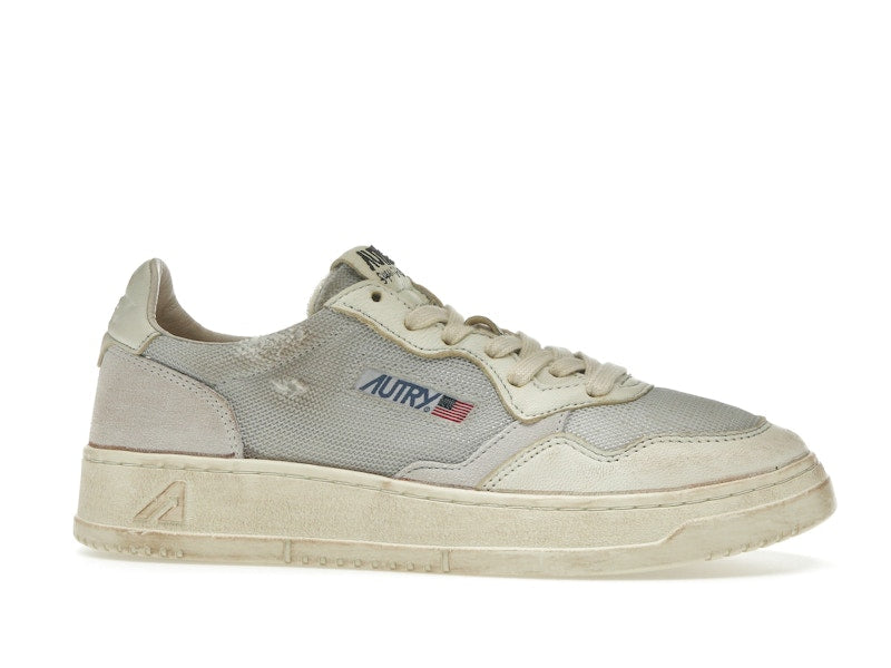 Autry Medalist Leather Low Grey White Super Vintage