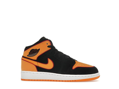 Jordan 1 Mid SE Black Vivid Orange (GS)