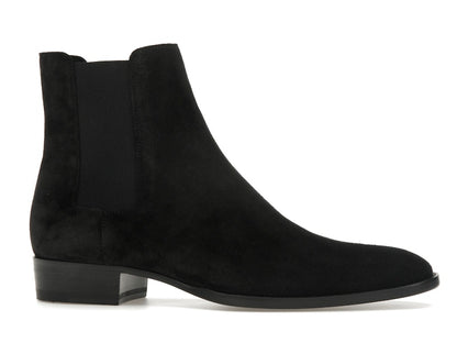 Saint Laurent Wyatt Chelsea Boot Black Suede
