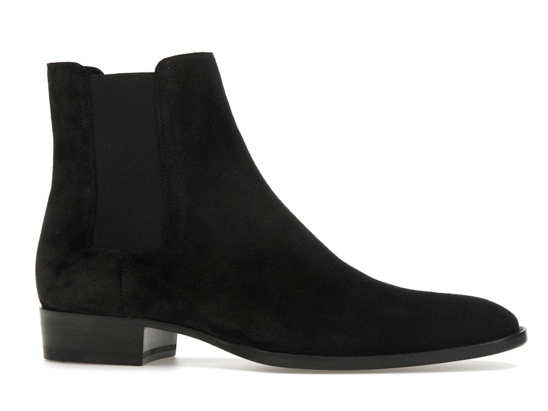 Saint Laurent Wyatt Chelsea Boot Black Suede