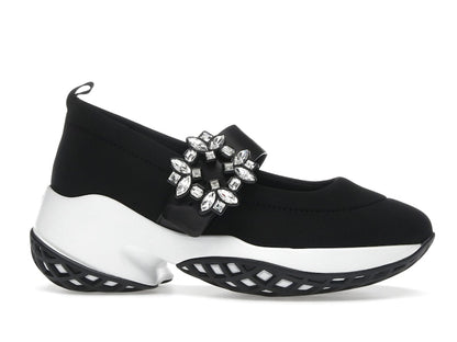 Roger Vivier Viv' Run Babies Black White Crystal Buckle (Women's)