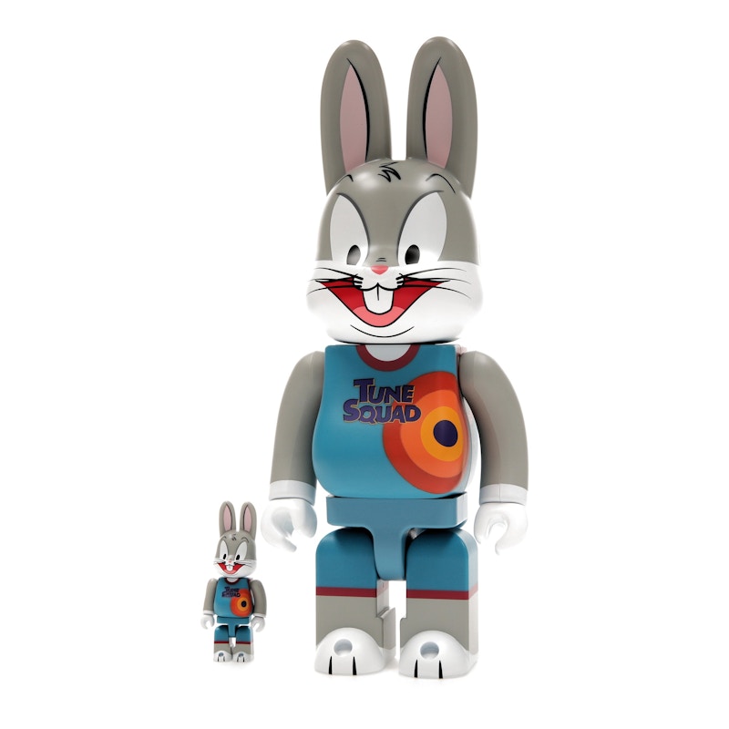 Bearbrick x Space Jam: A New Legacy Rabbrick Bugs Bunny 100% & 400% Set Grey