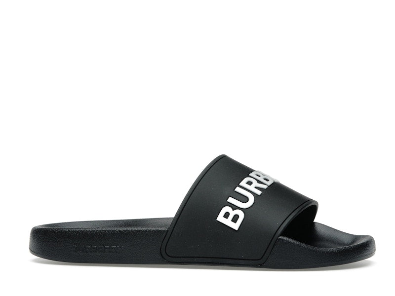 Burberry Logo Slides Black Optic White