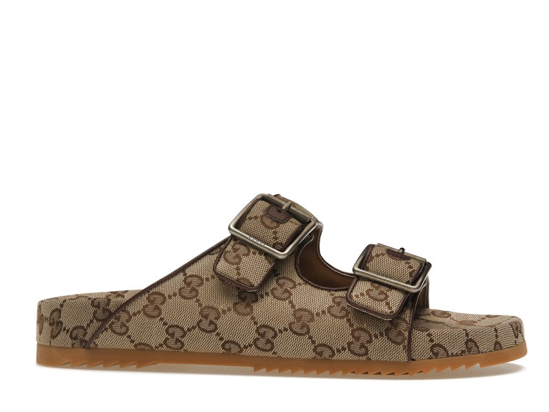 Gucci Strap Slide Sandal Beige Canvas