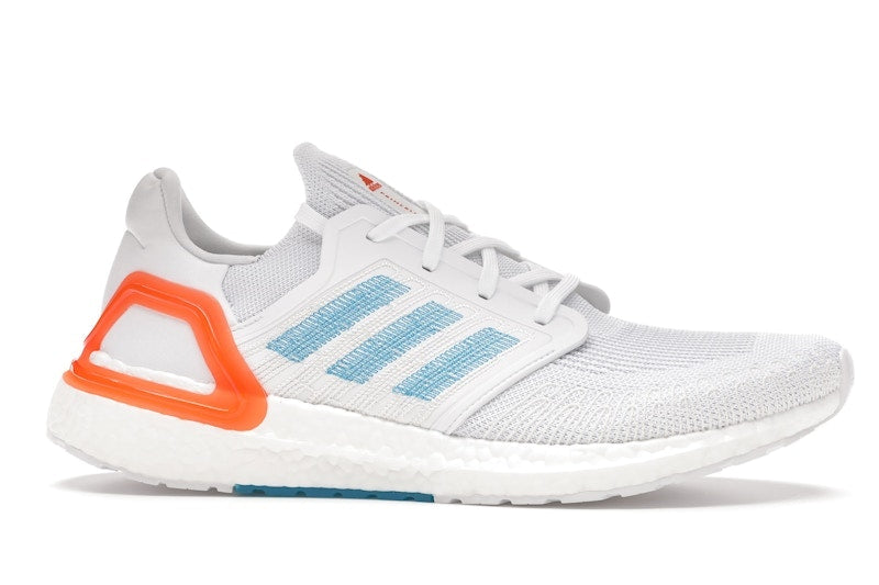 adidas Ultra Boost 20 White Sharp Blue True Orange