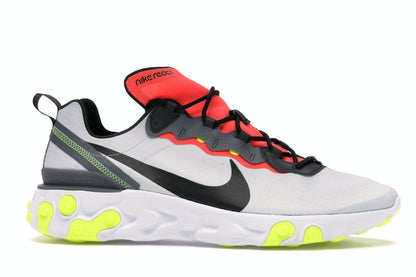 Nike React Element 55 Pure Platinum Bright Crimson Volt