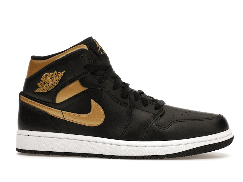 Jordan 1 Mid Black Metallic Gold