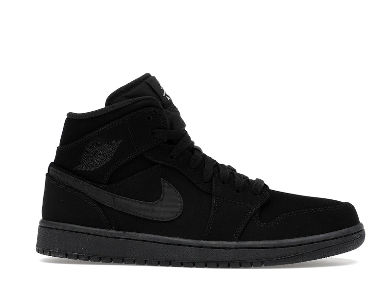 Jordan 1 Mid Black Black White