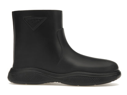 Prada Pull-On Rain Booties Black Rubber