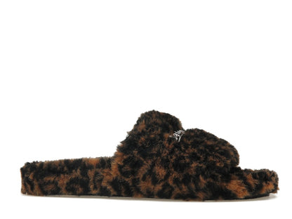 Balenciaga Furry Slide Leopard Brown Black