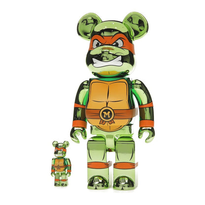 Bearbrick x Teenage Mutant Ninja Turtles Michelangelo 100% & 400% Set