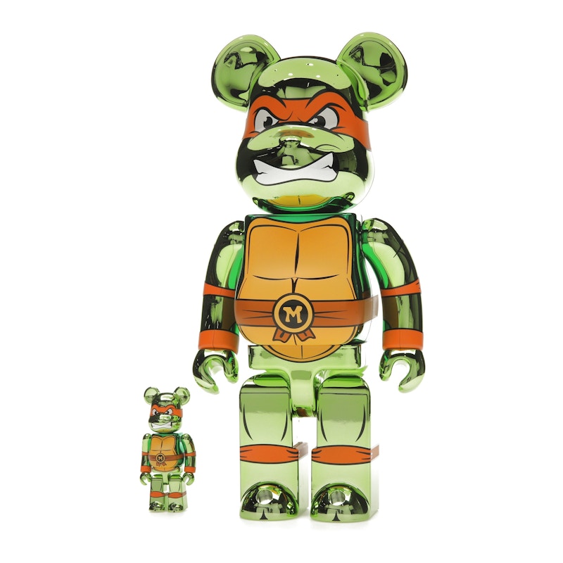 Bearbrick x Teenage Mutant Ninja Turtles Michelangelo 100% & 400% Set