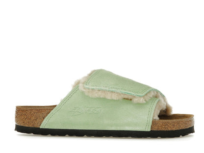 Birkenstock Solana Shearling Slide Stussy Washed Green
