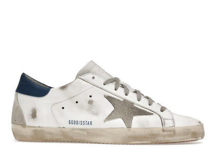 Golden Goose Super-Star White Royal Blue Grey Suede Patch