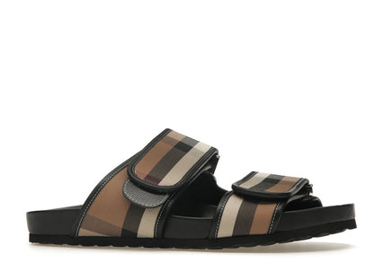 Burberry Check Sandals Birch Brown Black