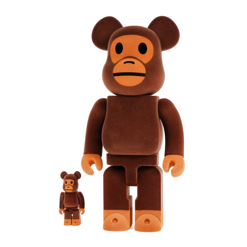 Bearbrick x Bape Baby Milo Flocky Ver. 100% & 400% Set