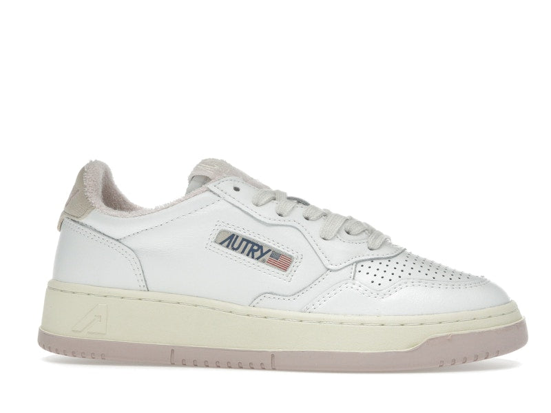 Autry Medalist Leather Low White Powder Pink (Women's)