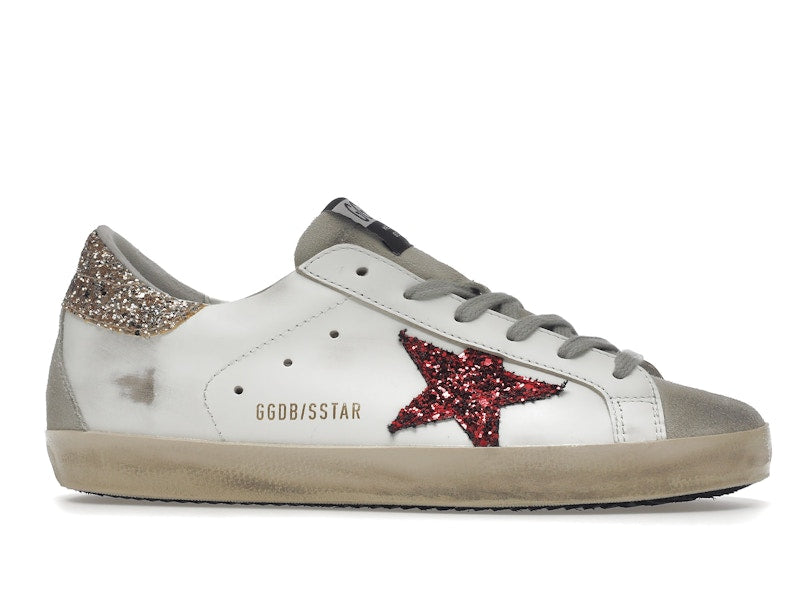 Golden Goose Super-Star White Red Glitter (Women's)
