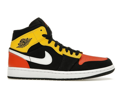 Jordan 1 Mid Black Amarillo Orange