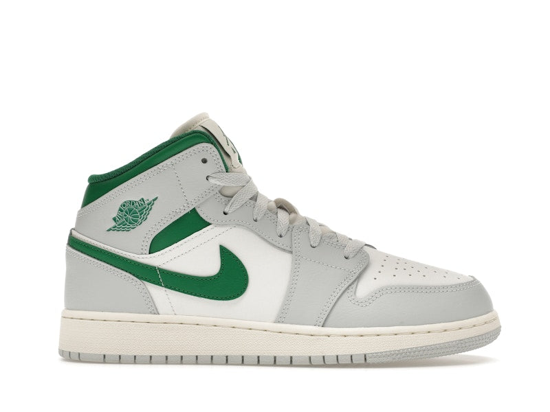 Jordan 1 Mid White Pure Platinum Pine Green (GS)