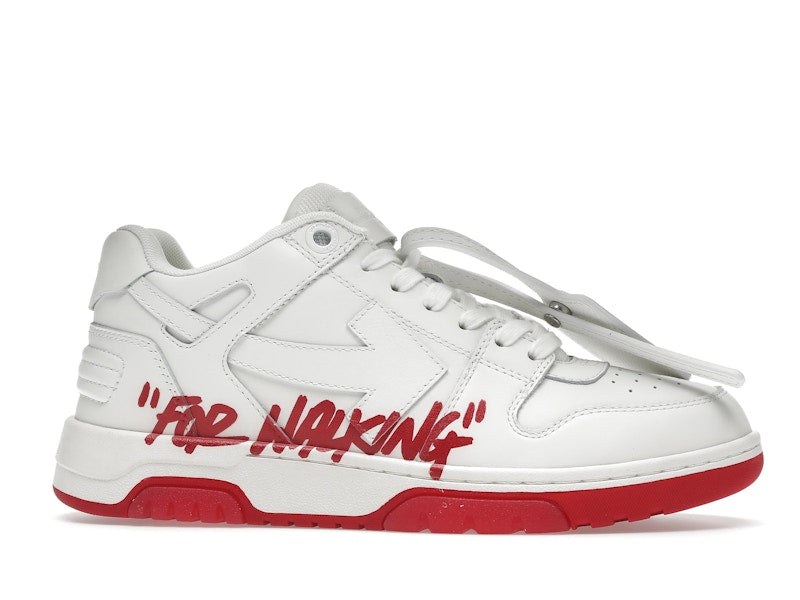 OFF-WHITE Out Of Office "OOO" Low Tops For Walking White White Red SS22