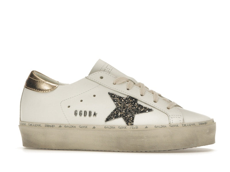 Golden Goose Hi Star White Glitter Gold (Women's)