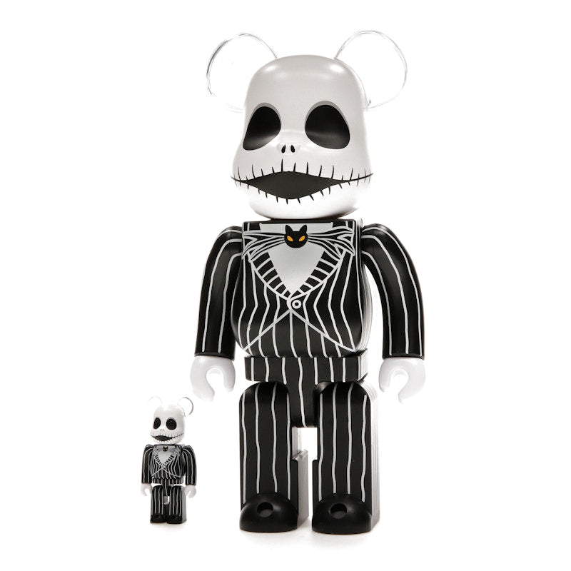 Bearbrick x Disney Tim Burton's The Nightmare Before Christmas Jack Skellington 100% & 400% Set