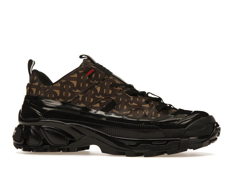 Burberry Arthur Monogram Print Black Bridle Brown